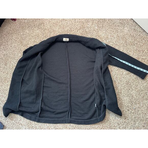 Marine Layer Women's Woven Cotton Blend Black Cardigan Sweater, Size Small - Picture 7 of 13
